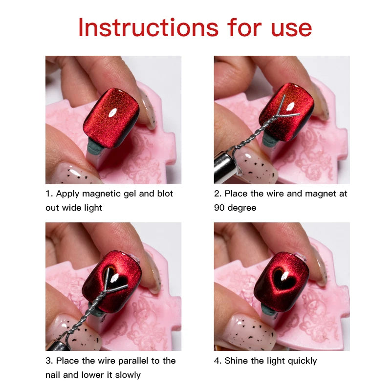 Cat Eye Gel Polish With Nail Magnet Tools Flexible Iron Wire For Creating Heart Shapes On Nails Nail Art nail supplies iman