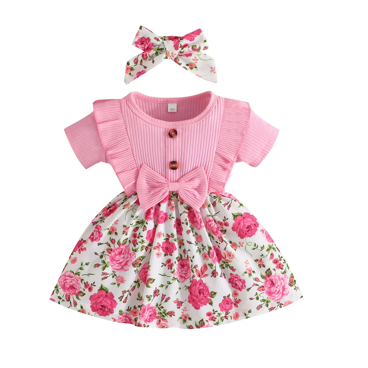 Dress Baby Girl 0-3 Years old Summer Short Sleeve Fashion Cute Floral Kids Princess Dresses