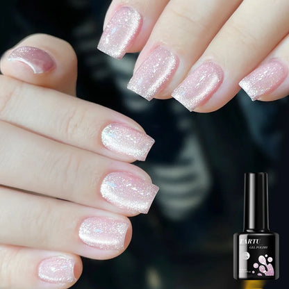8ML Magnetic Cat Eye Gel Nail Polish Crystal Glassy Romantic Soak Off UV LED Gel Moonlight for Holiday DIY Art Party Birthday