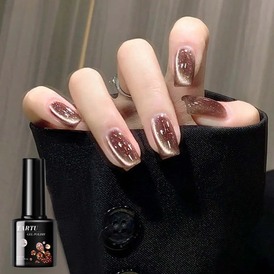 8ML Magnetic Cat Eye Gel Nail Polish Crystal Glassy Romantic Soak Off UV LED Gel Moonlight for Holiday DIY Art Party Birthday