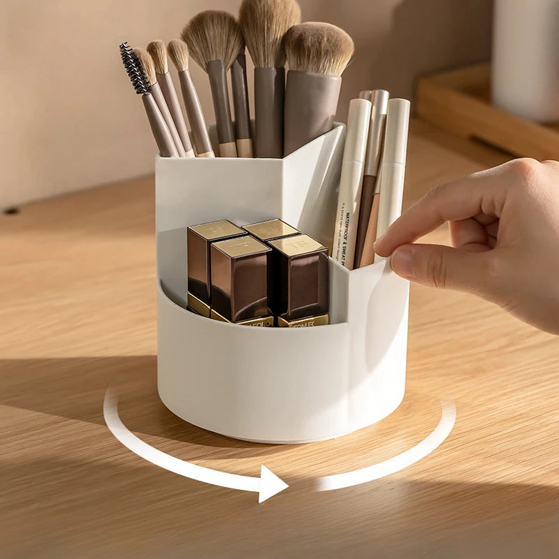 360° Rotating Makeup Brush Holder Cosmet Storag Box Makeup Organiser Lipsticks Make Up Container Vanity Organizer Box