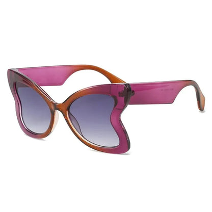 Ladies Retro Butterfly Elegant Sunglasses Large-frame Glasses