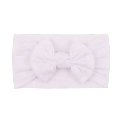 1Pc Simple Solid Color Broadside Bowknot Headband for Baby Girl Elastic Hair Band Basic Turban Headwear Infant Hair Accessories