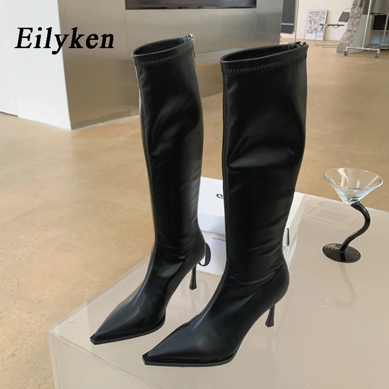 Sexy Pointed Toe High Heels Women Knee-High Boots 2025