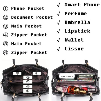 Women Plush Ball Decor Handbag PU Leather Top Handle Shoulder Bags