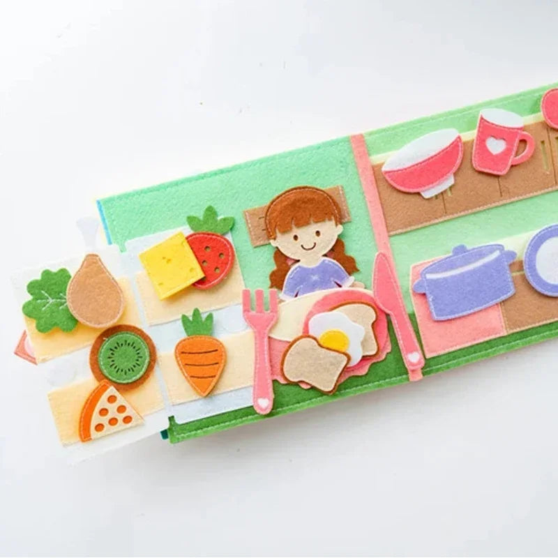 Toddlers Montessori Toys Busy Board Farm Animal Scene Storytelling Activity Toy Quiet Book Felt Activity Educational Sensory Toy
