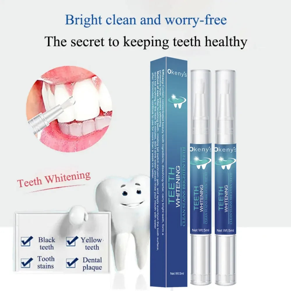 2.5ml Whiten Teeth Tooth Whitening Pen Gel Teeth Whitening Pen Cleaning Serum Remove Plaque Stains Oral Hygiene Dental Tool 1Box