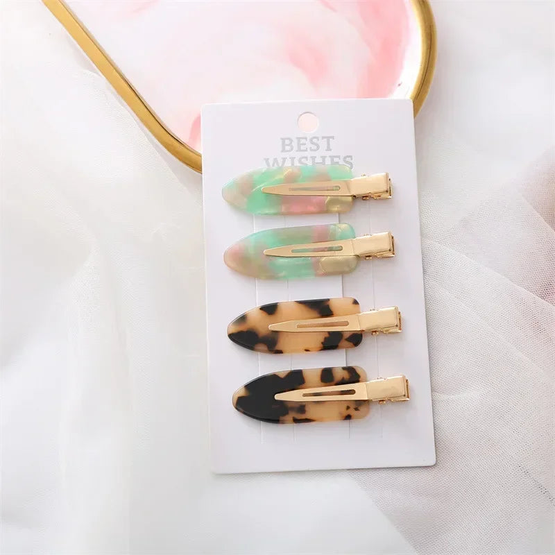 Simple Wild Leopard Seamless Hair Clip Women Acetate Sheet No Bend Bangs Clip Duckbill Clip Hairpins Hair Styling Tool