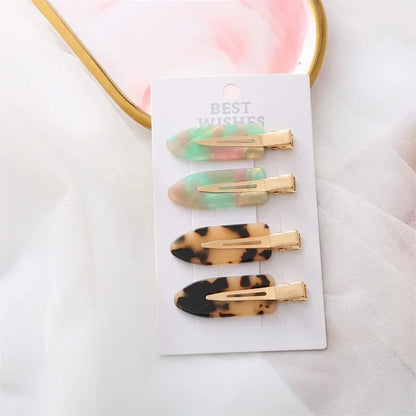 Simple Wild Leopard Seamless Hair Clip Women Acetate Sheet No Bend Bangs Clip Duckbill Clip Hairpins Hair Styling Tool