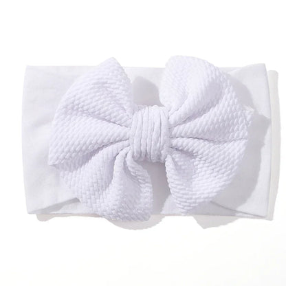 1Pcs Baby Elastic Headband Lovely Big Bows Wide Head Band Soft Newborns Solid Color Headscarf Hairband Babe Hair Accessories