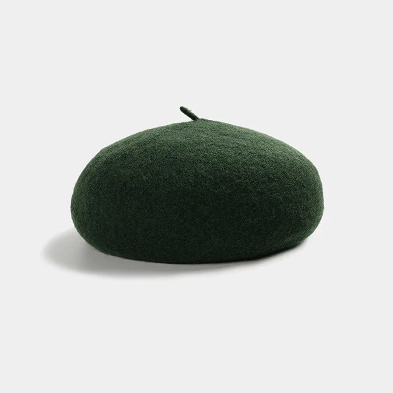 100% Wool Retro Beret Hat Autumn Winter Women British Hepburn stylish Artist Painter Hats Thick Warm Woolen Pumpkin Beanies Cap