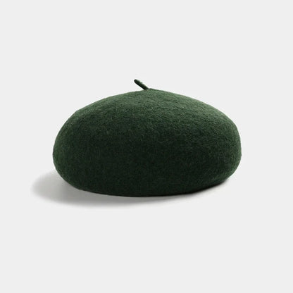 100% Wool Retro Beret Hat Autumn Winter Women British Hepburn stylish Artist Painter Hats Thick Warm Woolen Pumpkin Beanies Cap