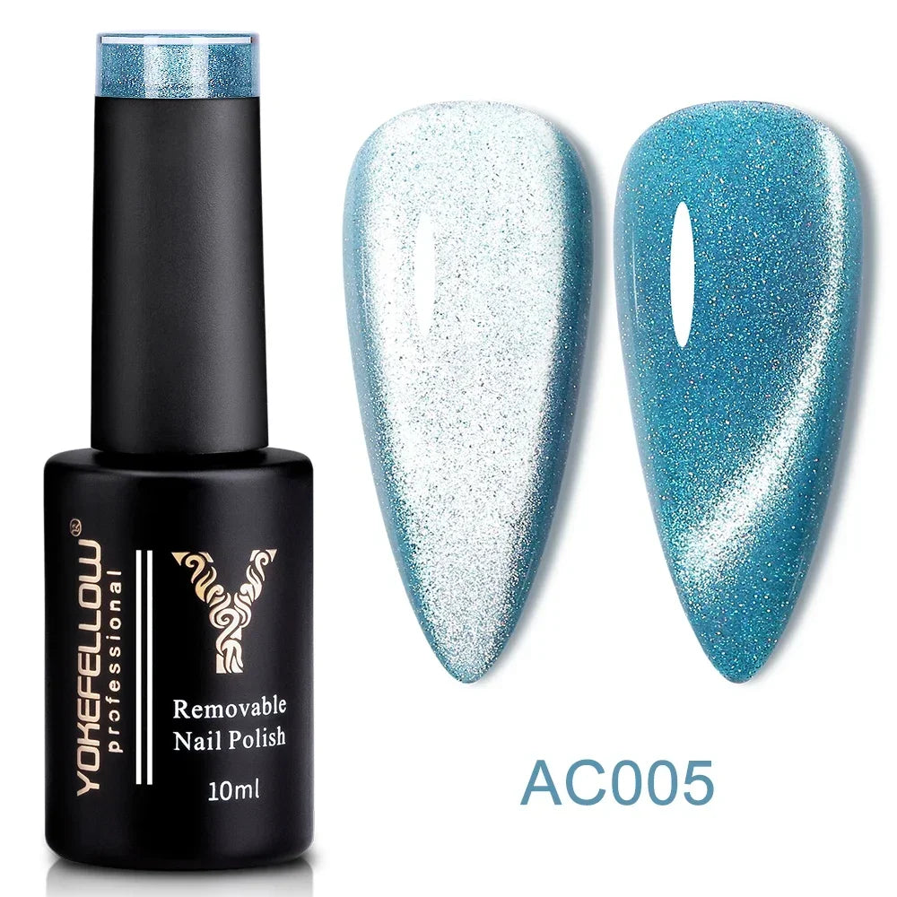 YOKEFELLOW 2025 New Dreamland Cat Eye Gel Nail Polish 10ml Dual Gloss Dreamland Color Soak Off Cat Magnetic UV Gel Varnish DIY