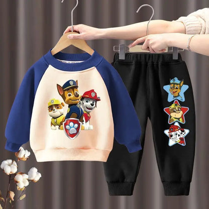 PAW Patrol Spring  Autumn Children's Sweatshirt Sets Cartoon Print Boys Hoodies and Long Pant 2pcs Suit Kids ThinTracksuit New