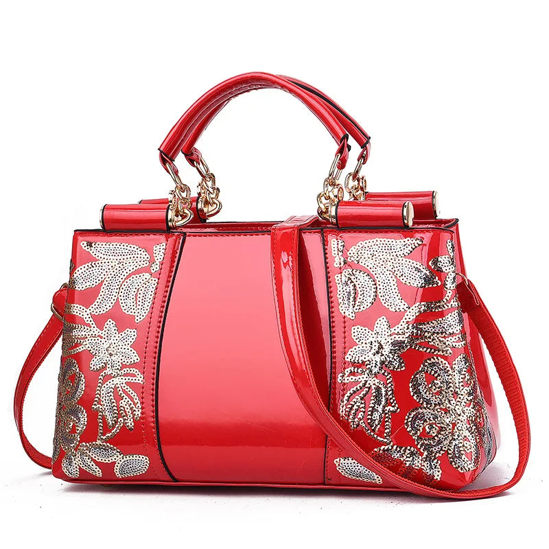 New Patent Leather Shiny Women Bag Fashion Luxury Design Atmospheric Handbag