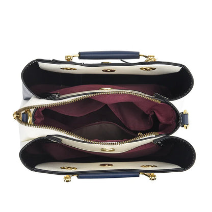 Spliced Leather Large Capacity Woman Handbag