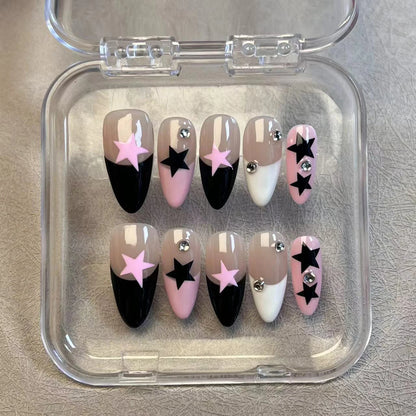 10pcs Handmade Press on Nails 3D Colorful Aurora Butterfly Design