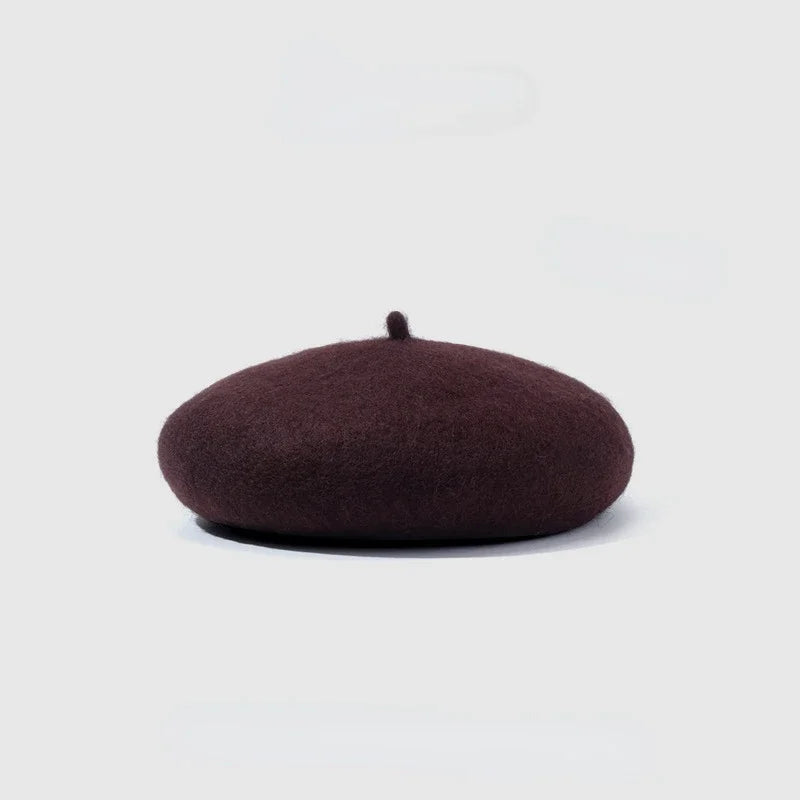 100% Wool Retro Beret Hat Autumn Winter Women British Hepburn stylish Artist Painter Hats Thick Warm Woolen Pumpkin Beanies Cap