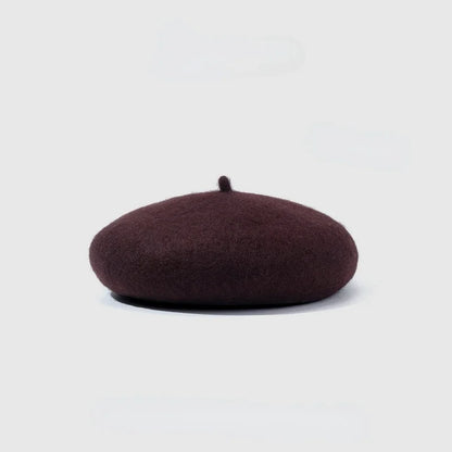 100% Wool Retro Beret Hat Autumn Winter Women British Hepburn stylish Artist Painter Hats Thick Warm Woolen Pumpkin Beanies Cap