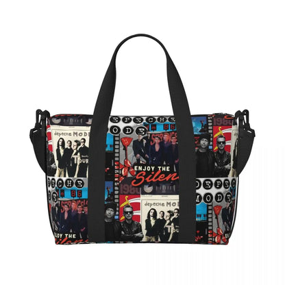 Custom Depeche Cool Mode Tote Bag Women Big Capacity DM Gym Beach Travel Bags