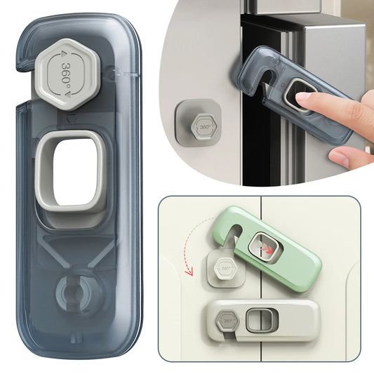 5pcs Home Refrigerator Lock Self-Adhesive Fridge Freezer Door Catch Lock Toddler Kids Child Cabinet Safety Lock Baby Safety Lock