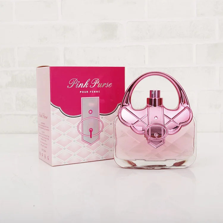 Handbag Appearance 100ml Women's Perfume Long-lasting Natural Flowers Light Fragrance Pink Purse Creative Arabian Body Perfume