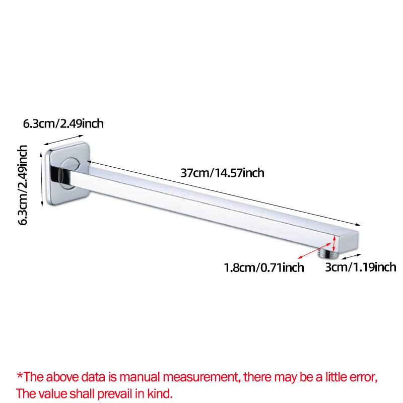 Shower Head 10/12 inch Rainfall Shower Head with Wall Mounted Shower Arm Bathroom Shower Accessories