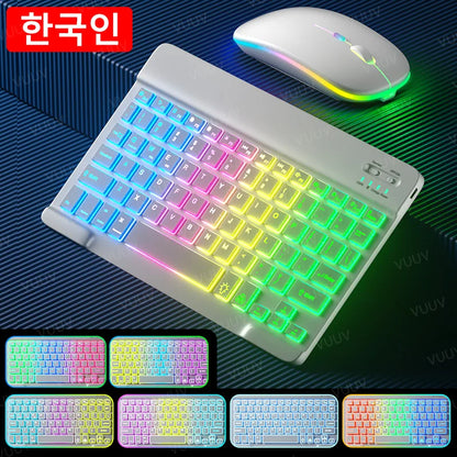 Wireless Bluetooth Keyboard for iPad Tablet Cell Phone Slim Backlit Rechargeable Tablet Keyboard Spanish Korean for Xiaomi Pad 6