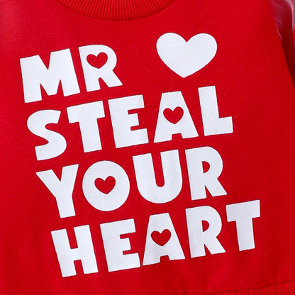 PatPat 3PCS Baby Girl Sweet Fabric Stitching Letter Pattern Set  Soft and Comfortable  Perfect for Outings and Daily Wear