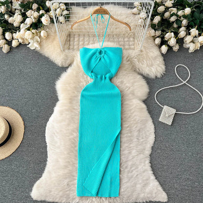 Sexy Package Hips Split Knitted Summer Dress