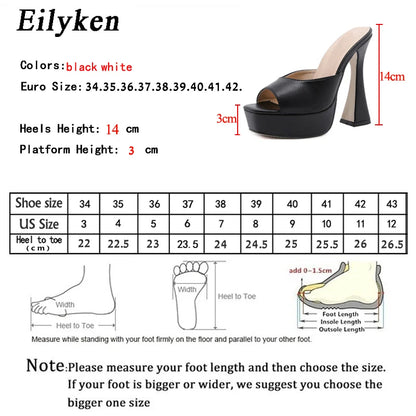 Designer Platform Extreme High Heels Women Slippers Peep Toe Banquet Shoes