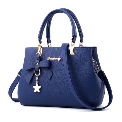 Elegant Bags with flower pendant Office Ladies Totes Pure Handbag for female Crossbody Shoulder Bags