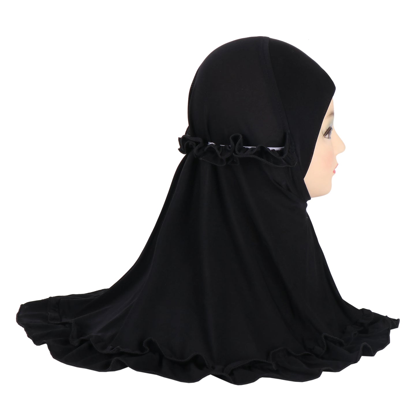 Beautiful Fit 3-6 Years Old Girls Cute Hijab Head Scarf With Crinkles Baby Muslim Shawl Turban Caps