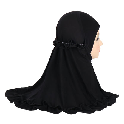 Beautiful Fit 3-6 Years Old Girls Cute Hijab Head Scarf With Crinkles Baby Muslim Shawl Turban Caps
