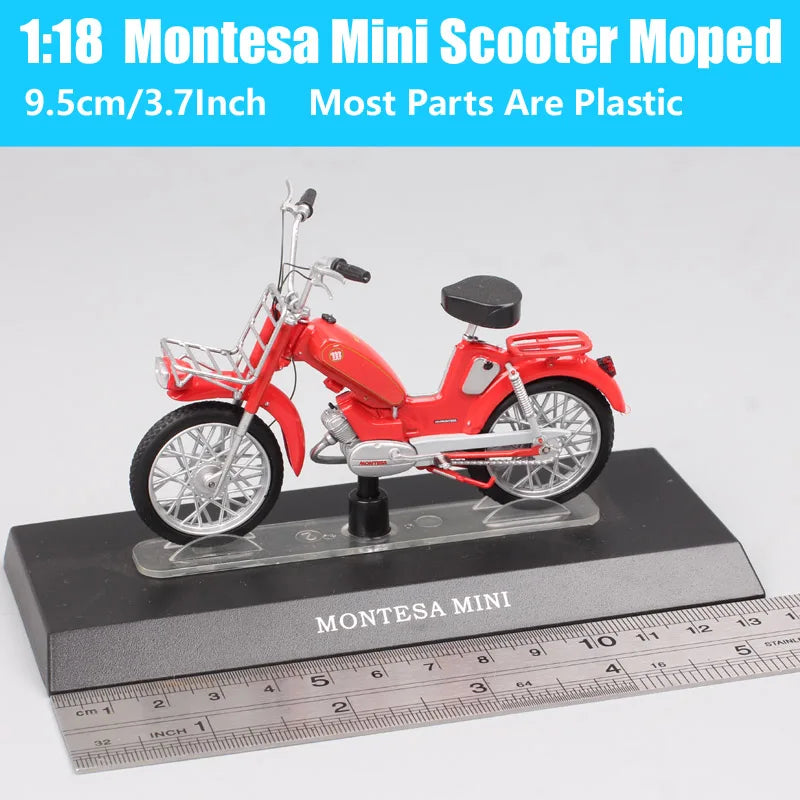 1/18 Scale Testi Militar Beta Boy Benelli Motorella Montesa Velosolex 2200 Malaguti Negrini Harvard Moped Model Bike Scooter Toy