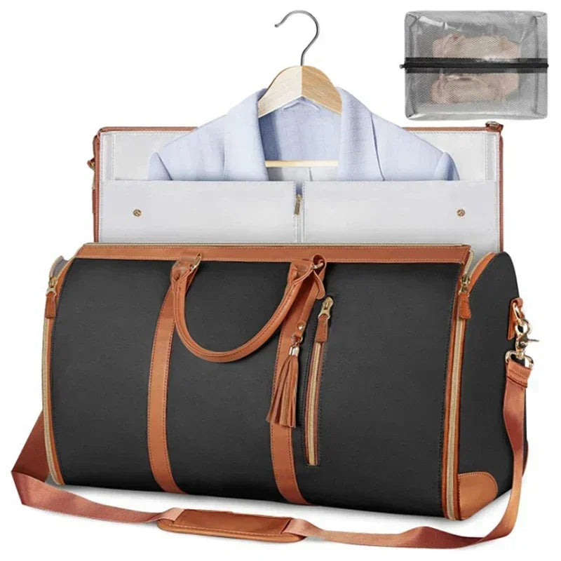 Gifts Large PU Folding Suit Storage Bag Foldable Women's Travel Convenient Clothing Bag Duffel Bag Women's Business Travel Bag