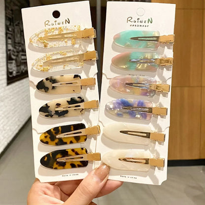 Simple Wild Leopard Seamless Hair Clip Women Acetate Sheet No Bend Bangs Clip Duckbill Clip Hairpins Hair Styling Tool