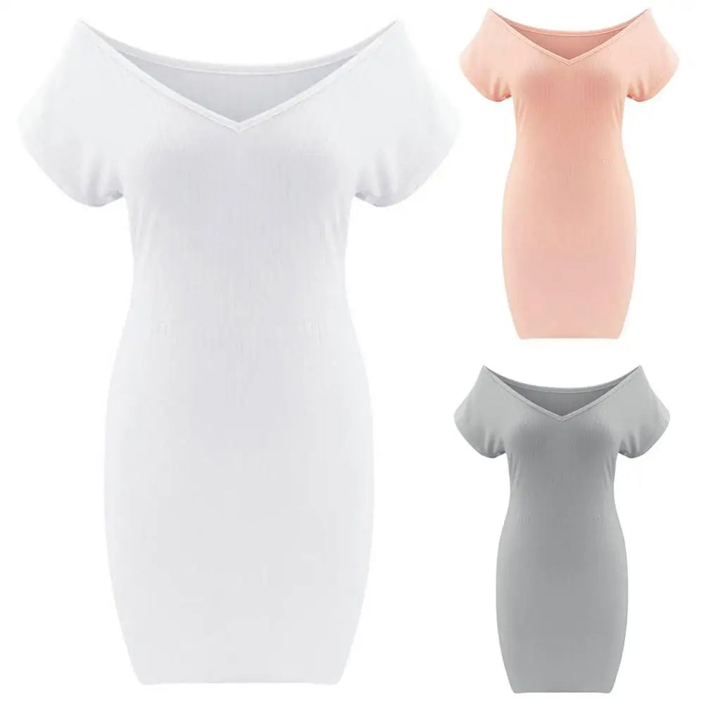 Women Dress Sexy V-Neck Vestidos Temperament Slim Mini Dress