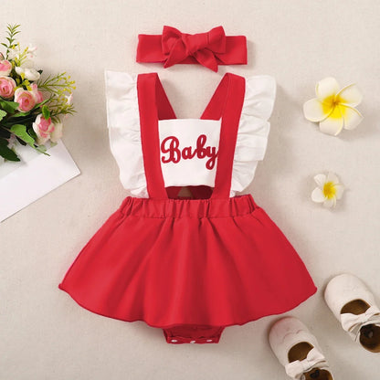 Prowow Baby Girl Clothes Summer Letter Printed Patchwork Backless Bodysuit Dress For Infants Newborn Baby Girls Rompers Dress