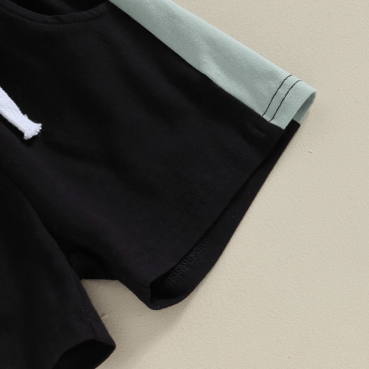 Pudcoco Toddler Baby Boys 2 Piece Outfits Contrast Colors Short Sleeve T-Shirt and Elastic Shorts Summer Clothes Set 0-3T