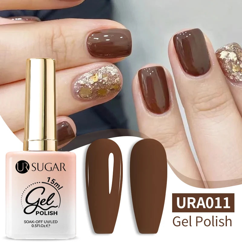 UR SUGAR 15ml Winter Brown Bright Color Gel Gel Varnishes All For Nails Soak Off UV LED Semi Permanent Nail Art Long Lasting Gel