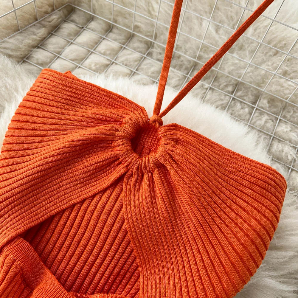 Sexy Package Hips Split Knitted Summer Dress