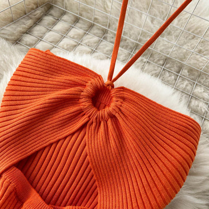 Sexy Package Hips Split Knitted Summer Dress