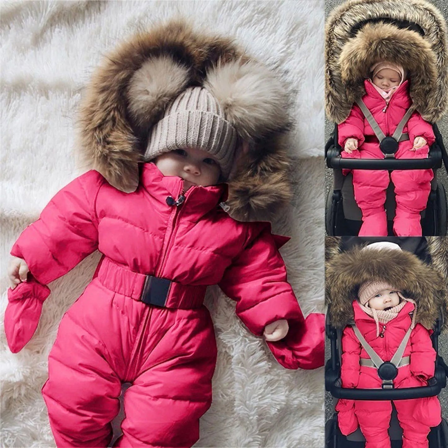 Winter Hooded Jumpsuit for Girls Boys Baby Ski Clothing Overalls Snowsuit for Children Kids Ski Coat Jacket Rompers 1/2 Years 2T