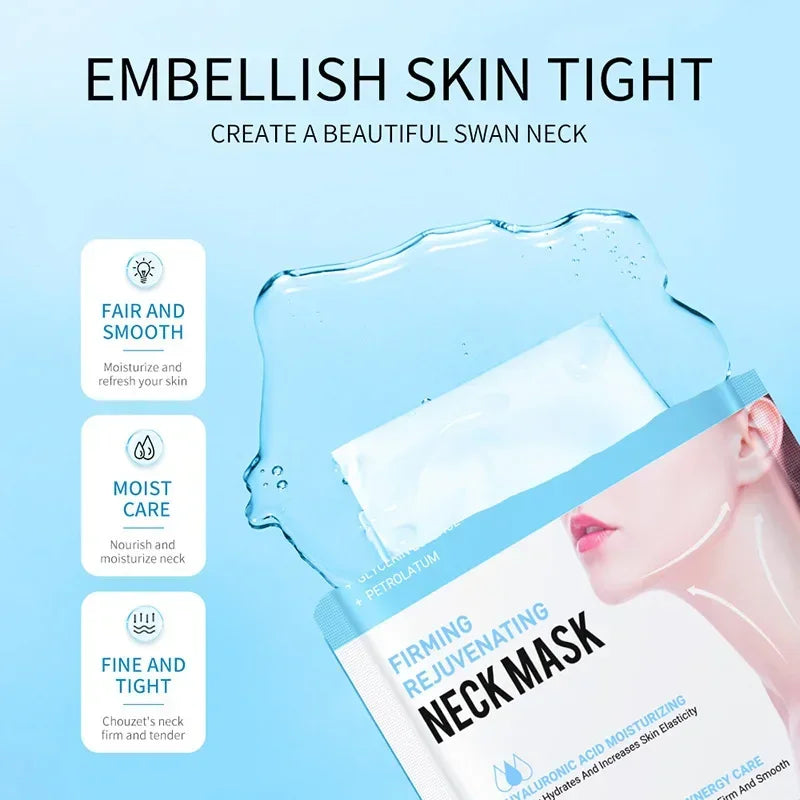 SADOER Hyaluronic Acid Neck Mask Collagen Firming Neck Masks Nourishing Brightening Beauty Moisturizing Necks Skin Care