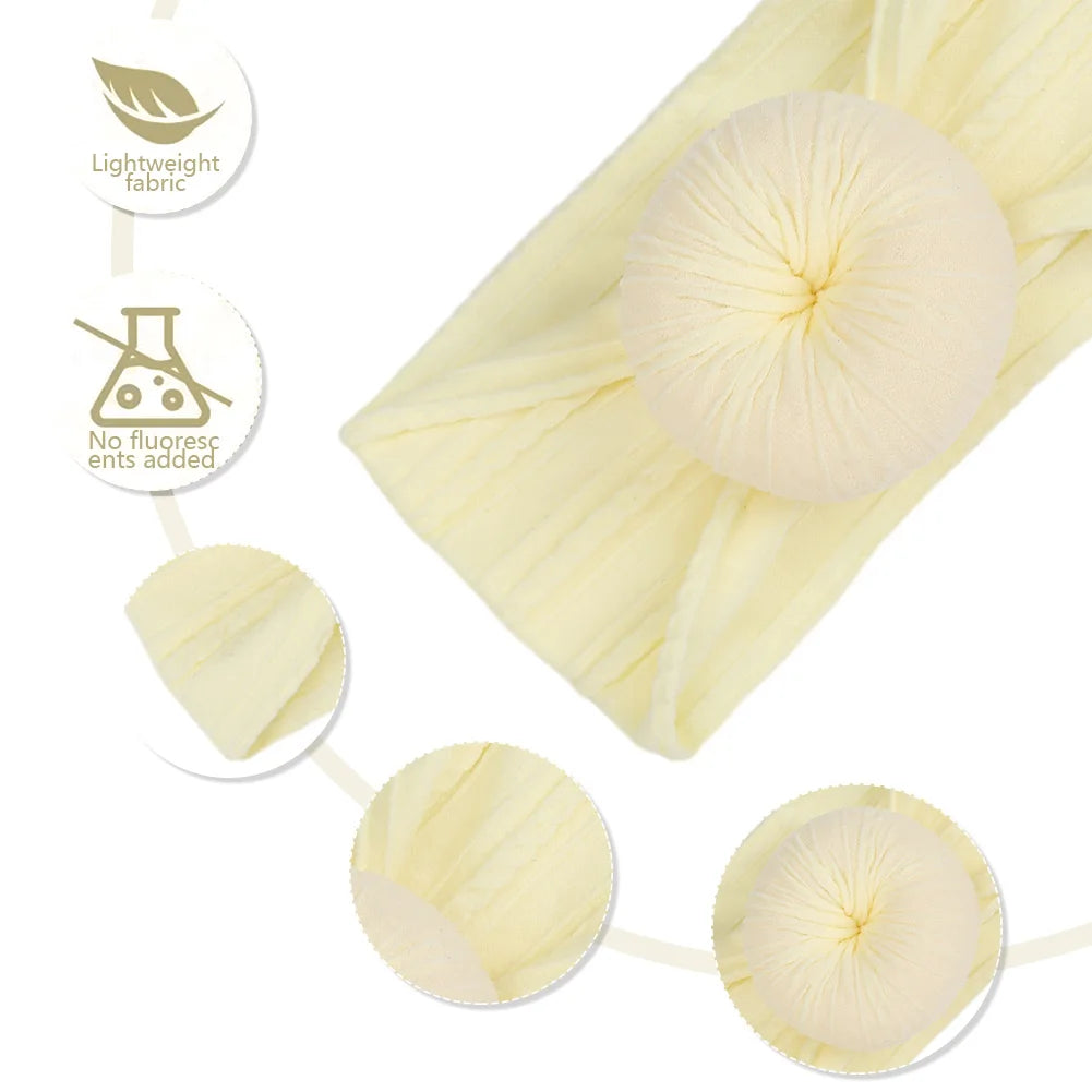 Cotton Bows Headbands for Baby Girls Newborn Infant Ealstic Hairbands Dot Striped Flower Print Kids Headwraps