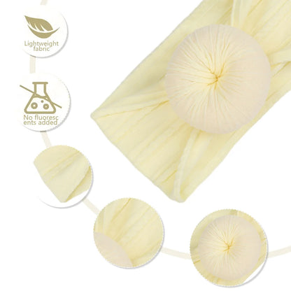 Cotton Bows Headbands for Baby Girls Newborn Infant Ealstic Hairbands Dot Striped Flower Print Kids Headwraps