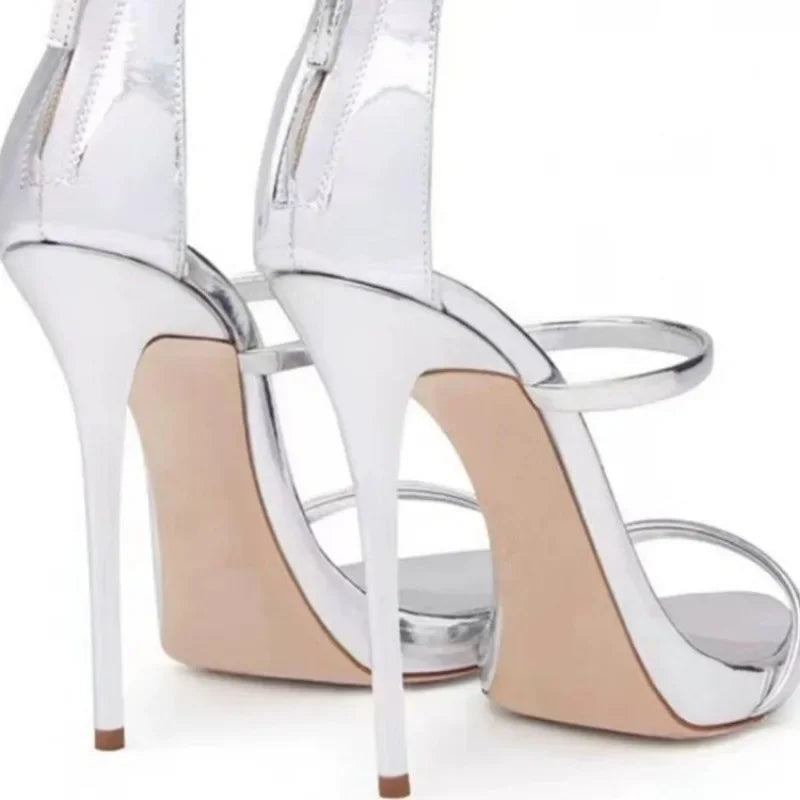 Women's Summer New Sexy Stiletto Heels Sandals Fashion High-quality Banquet Zipper Strap Combination High Heels