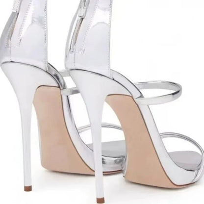 Women's Summer New Sexy Stiletto Heels Sandals Fashion High-quality Banquet Zipper Strap Combination High Heels