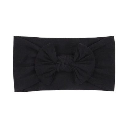 1Pc Simple Solid Color Broadside Bowknot Headband for Baby Girl Elastic Hair Band Basic Turban Headwear Infant Hair Accessories